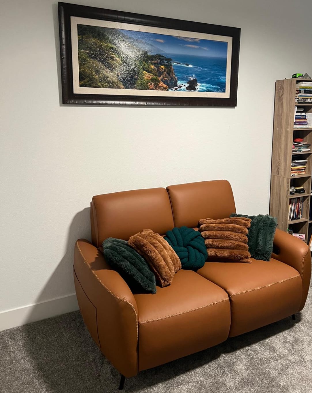 Customer photo review of AeroStretch Power Zero Wall Hugger Recliner Sofa with Drop Down Table Tray