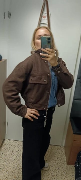 Customer photo review of Riley Faux Suede Jacket