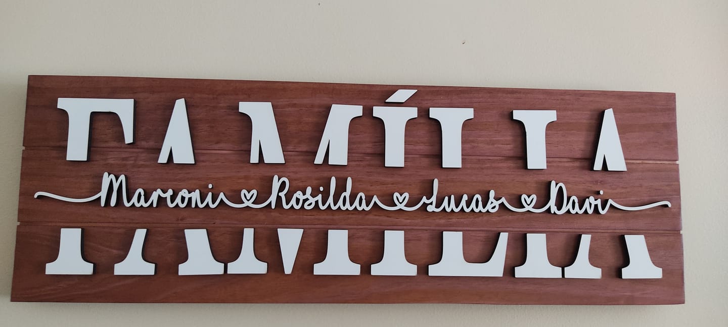 Customer photo review of Placa da Família Personalizada