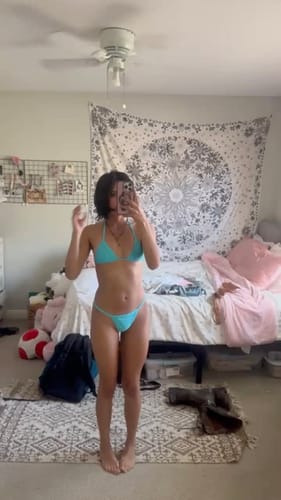 Customer photo review of 008 Micro Bikini Bottoms - Sky Teal