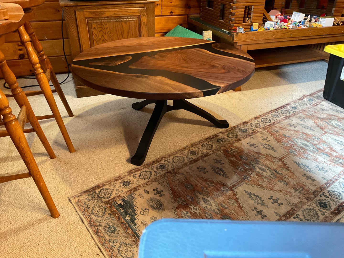 Customer photo review of Coffee Table Base 228 Wishbone 16.5" H Handmade DIY Project