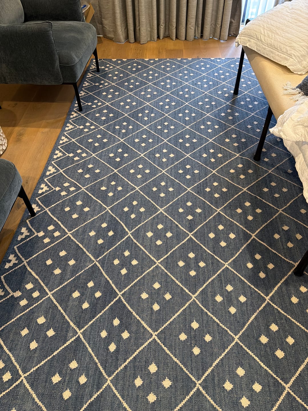 Customer photo review of Kota Handwoven Wool Rug - Indigo