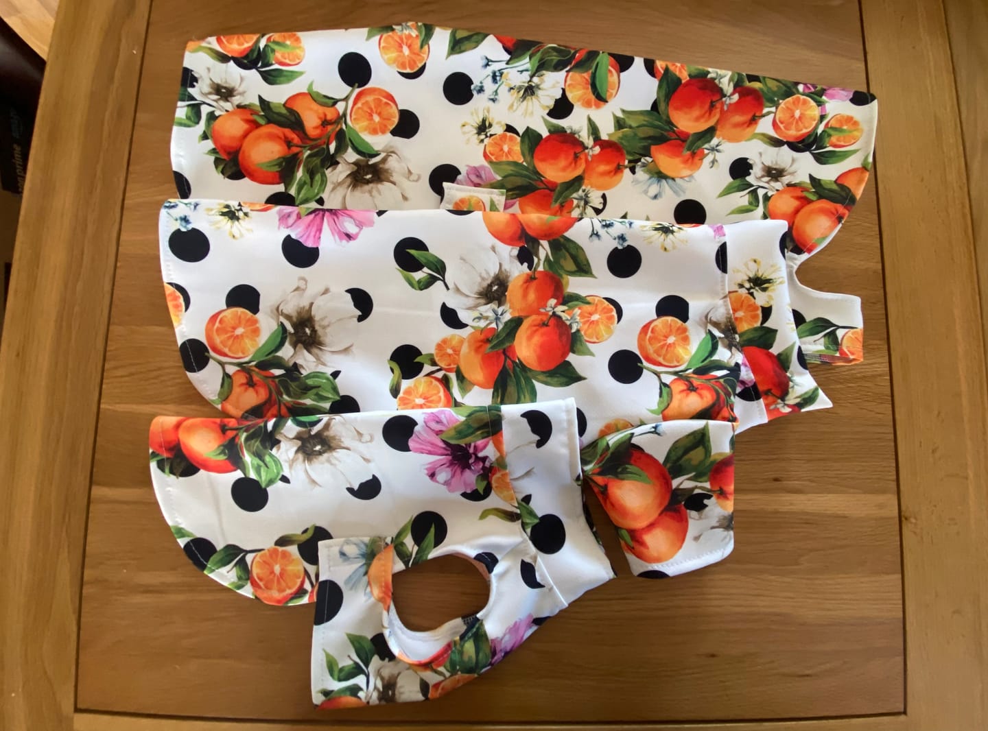 Customer photo review of Orange Punch Scuba Fabric