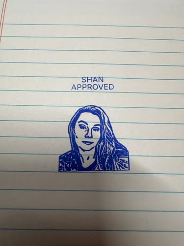 Customer photo review of Face Stamp﹘Self Inking Stamp 1¼" x 2"﹘US