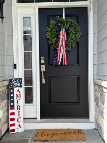 Customer photo review of Old Glory Wreath Ribbon