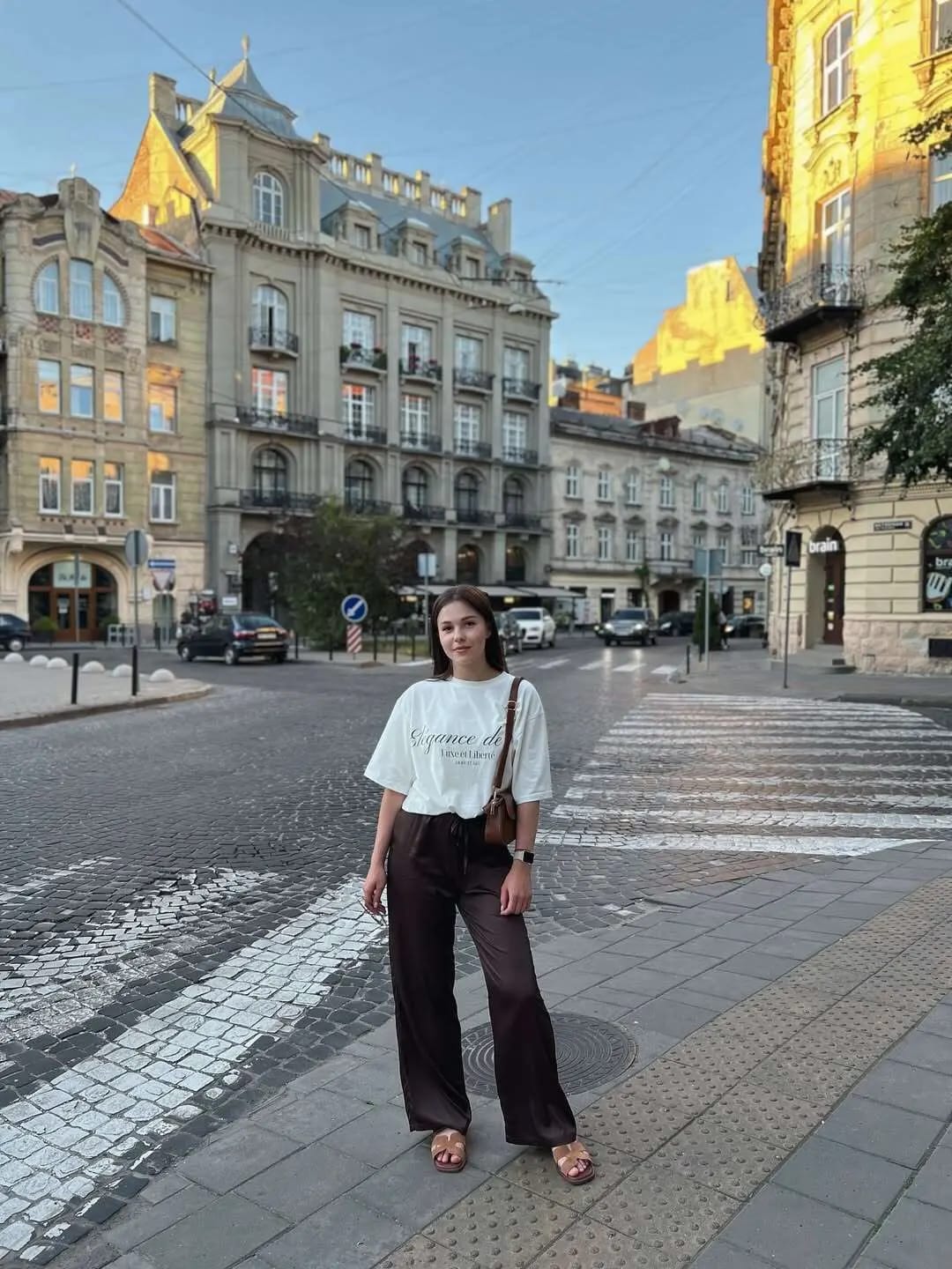 Customer photo review of Keith High Waist Satin Wide Leg Trousers
