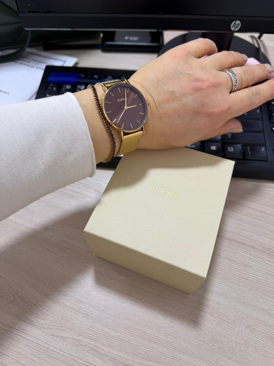 Customer photo review of Ava Gold Burgundy