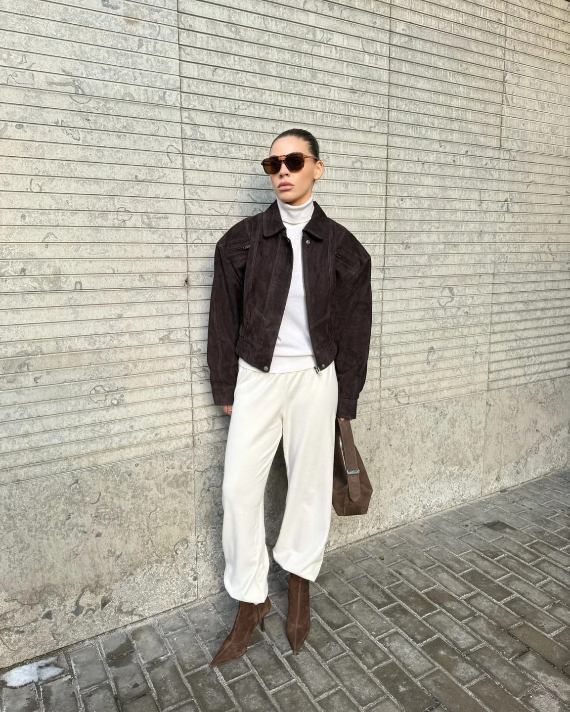 Customer photo review of Tracey Suede Lapel Jacket