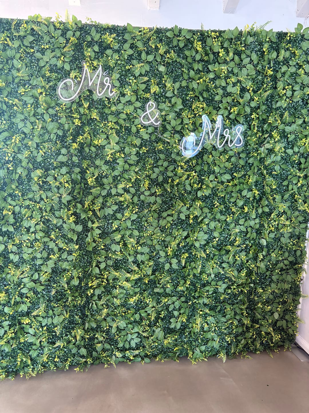 Customer photo review of 8*8ft Artificial Grass Wall Backdrop ALFWL151
