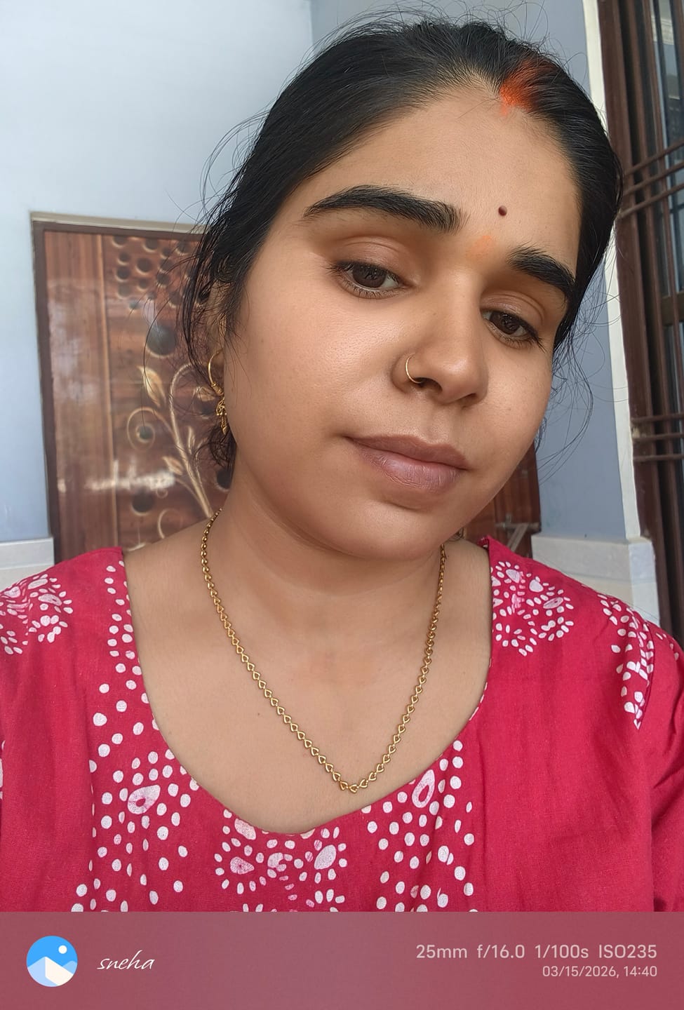 Customer photo review of Heart Link Chain Necklace