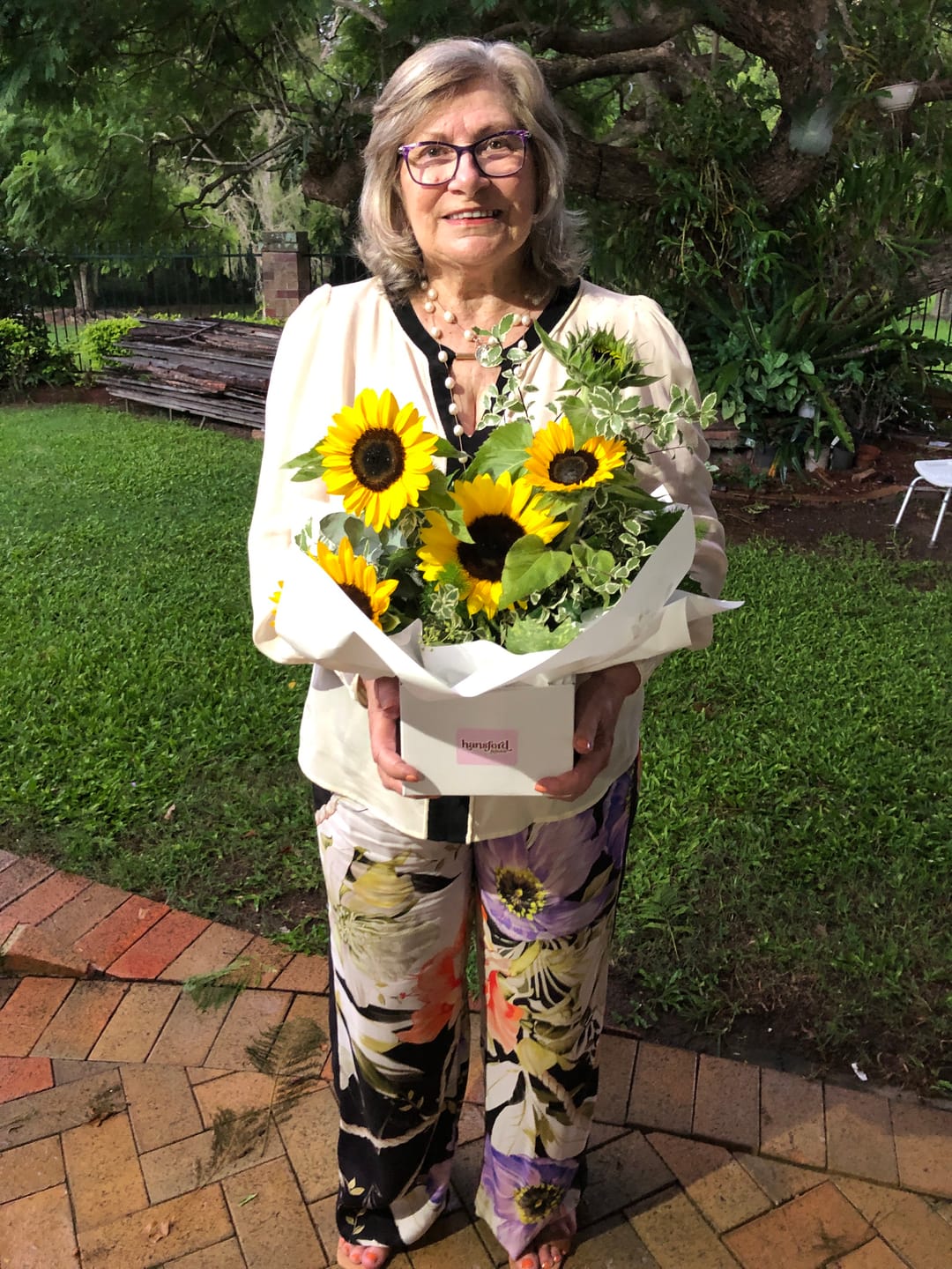 Customer photo review of Sorrel Wide Leg Pant in Tangled Blossom