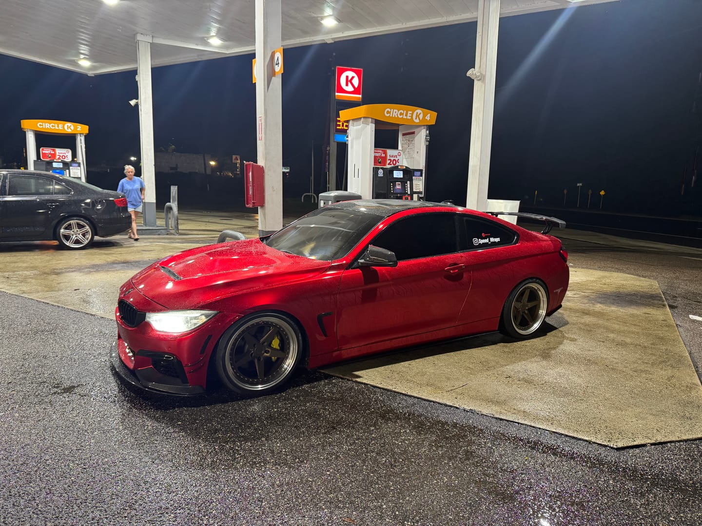 Customer photo review of Glossy Metallic Vampire Red Vinyl Wrap