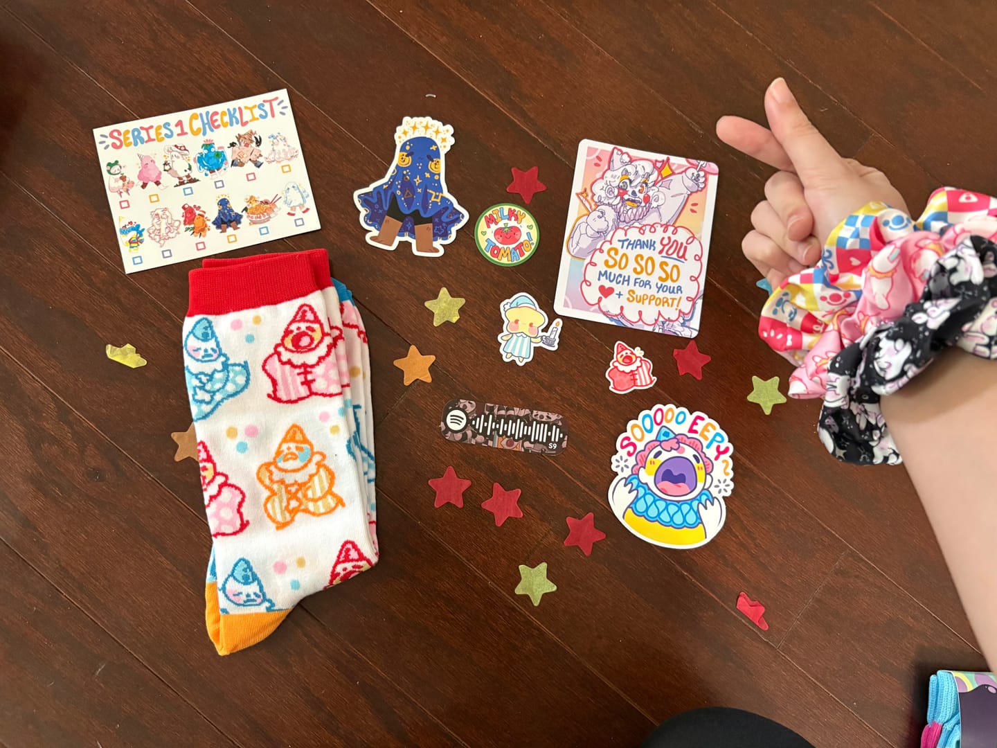 Customer photo review of Cute Lil Clown Socks!
