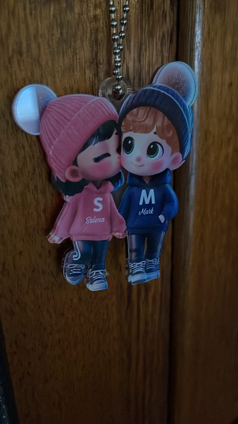 Customer photo review of Cute Cartoon Couple Walking Personalized Ornament