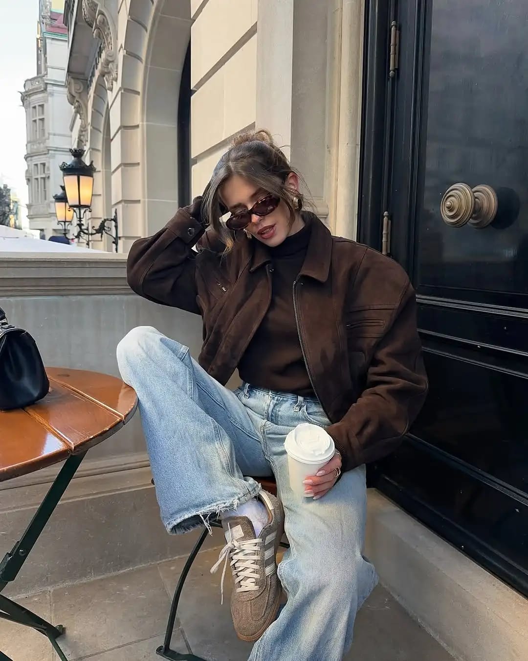 Customer photo review of Tracey Suede Lapel Jacket
