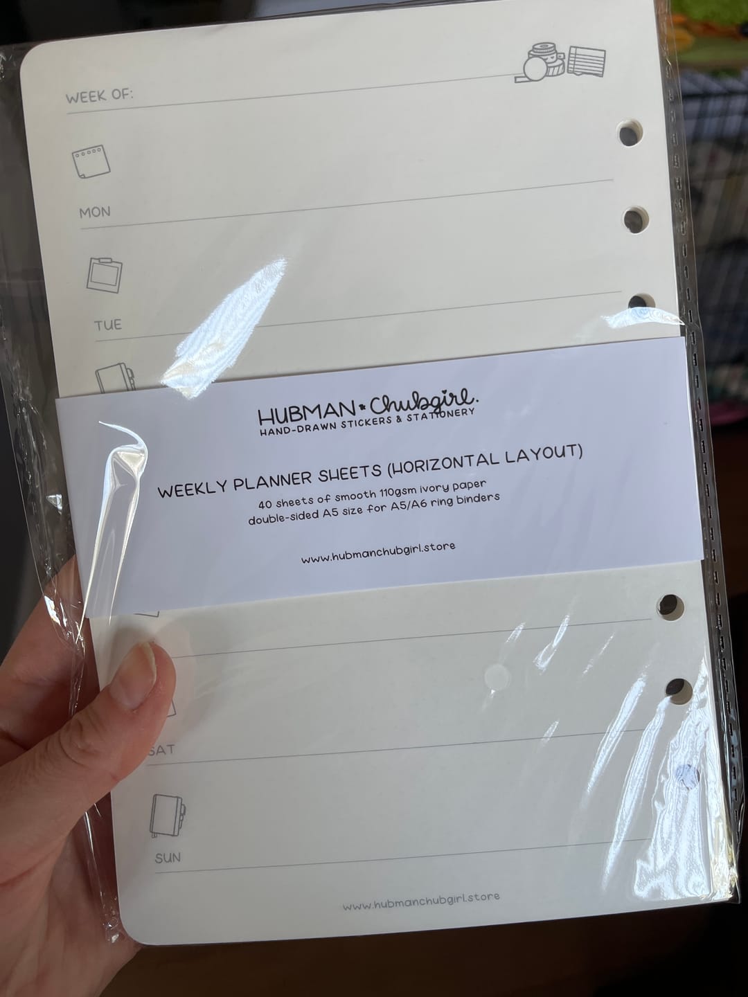 Customer photo review of Planner Inserts - Weekly Horizontal