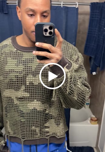 Customer video review of Netted Sweater - Camo