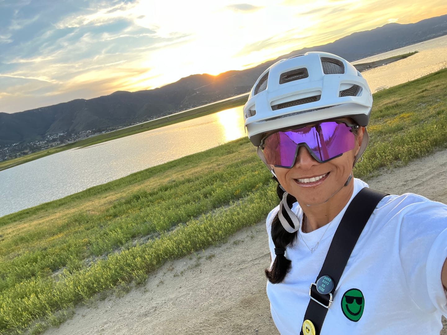 Customer photo review of The Steph Sunglasses - Bubble Gum Lens