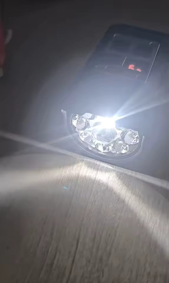 Customer photo review of 20W Rechargeable 9-LED Bike Headlight & Power Bank