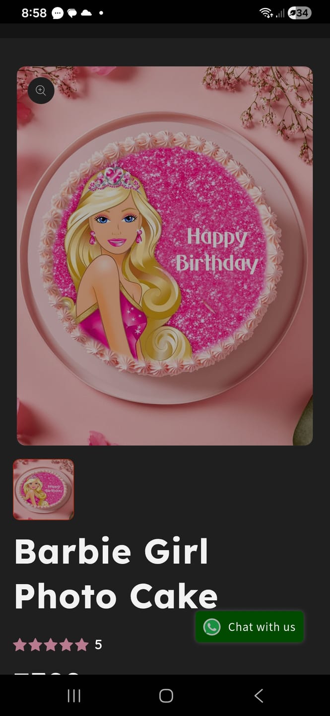 Customer photo review of Barbie Girl Photo Cake