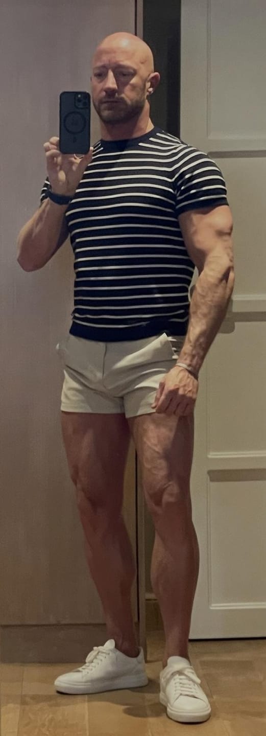Customer photo review of Ultra-Stretch 3" Chino Shorts - Cream