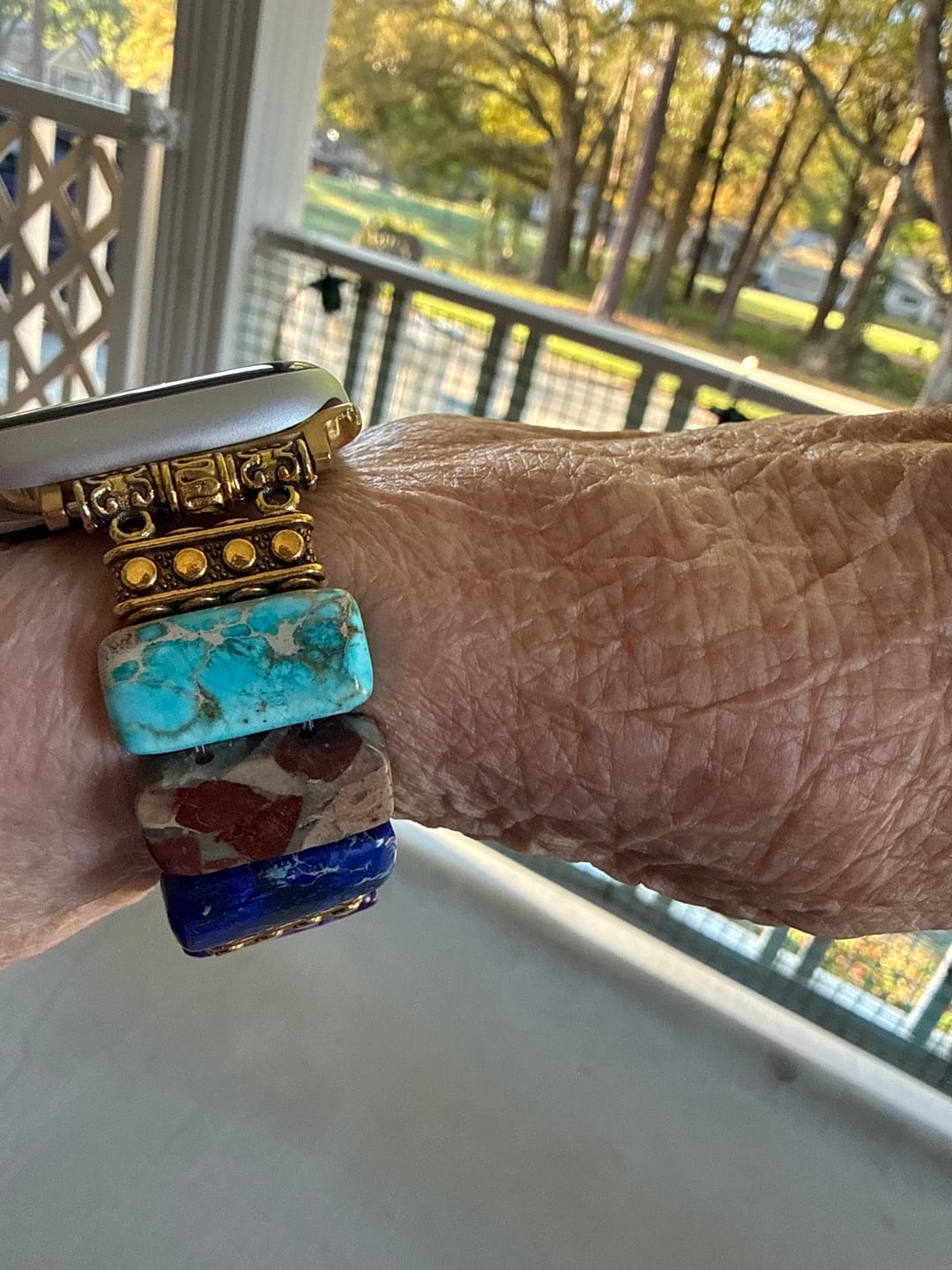 Customer photo review of Chic Chakra Stretch Apple Watch Strap