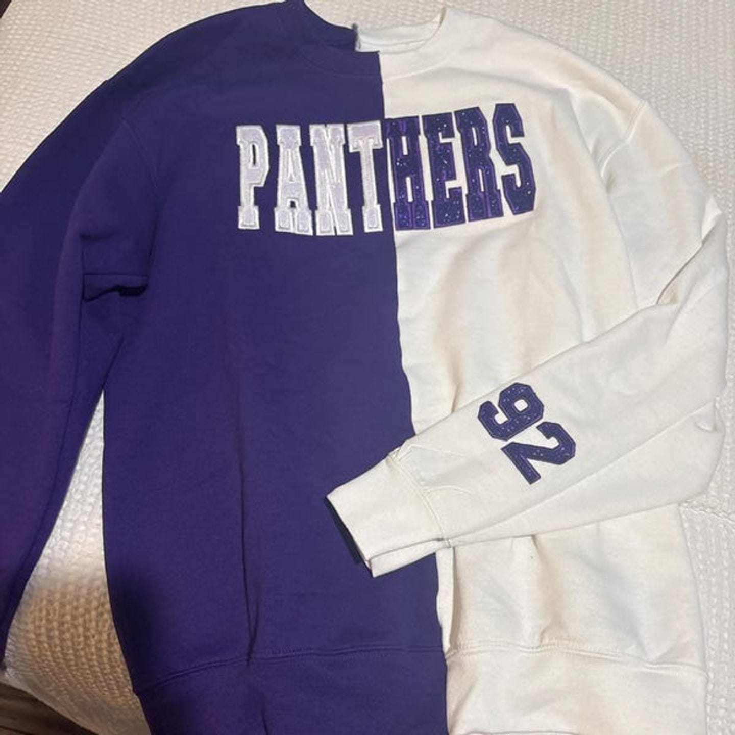 Customer photo review of Custom Glitter Embroidered Two Tone Sweatshirt