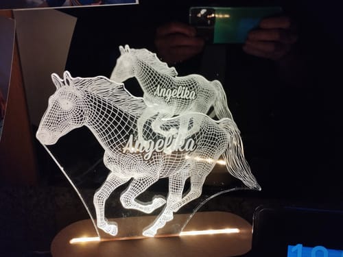 Customer photo review of 3D-Pferdelampe mit eigenem Namen