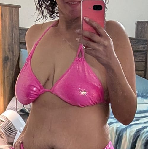 Customer photo review of Pink Margarita Triangle Top
