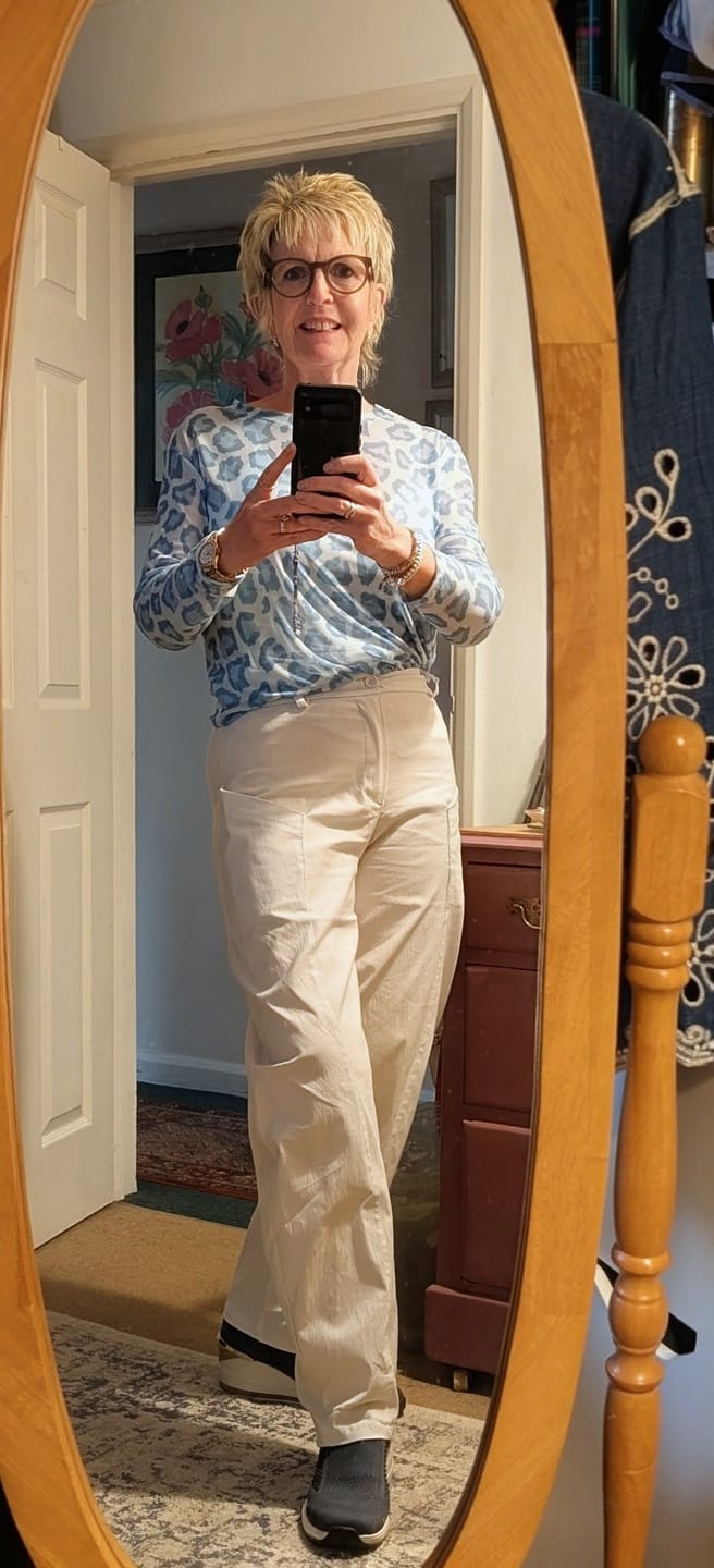 Customer photo review of Leona Layering Mesh Top