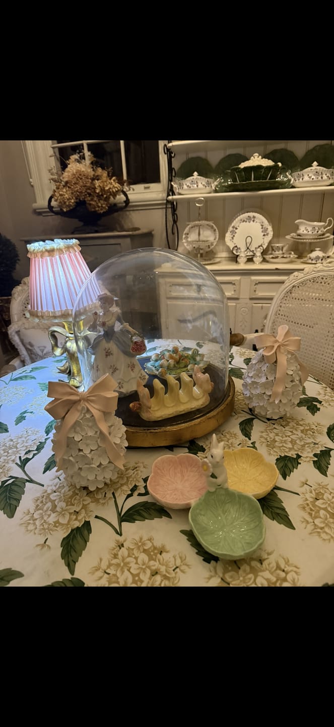 Customer photo review of Audrey Dusty Rose and Cream Lamp Shade & Beau Base - Table Lamp