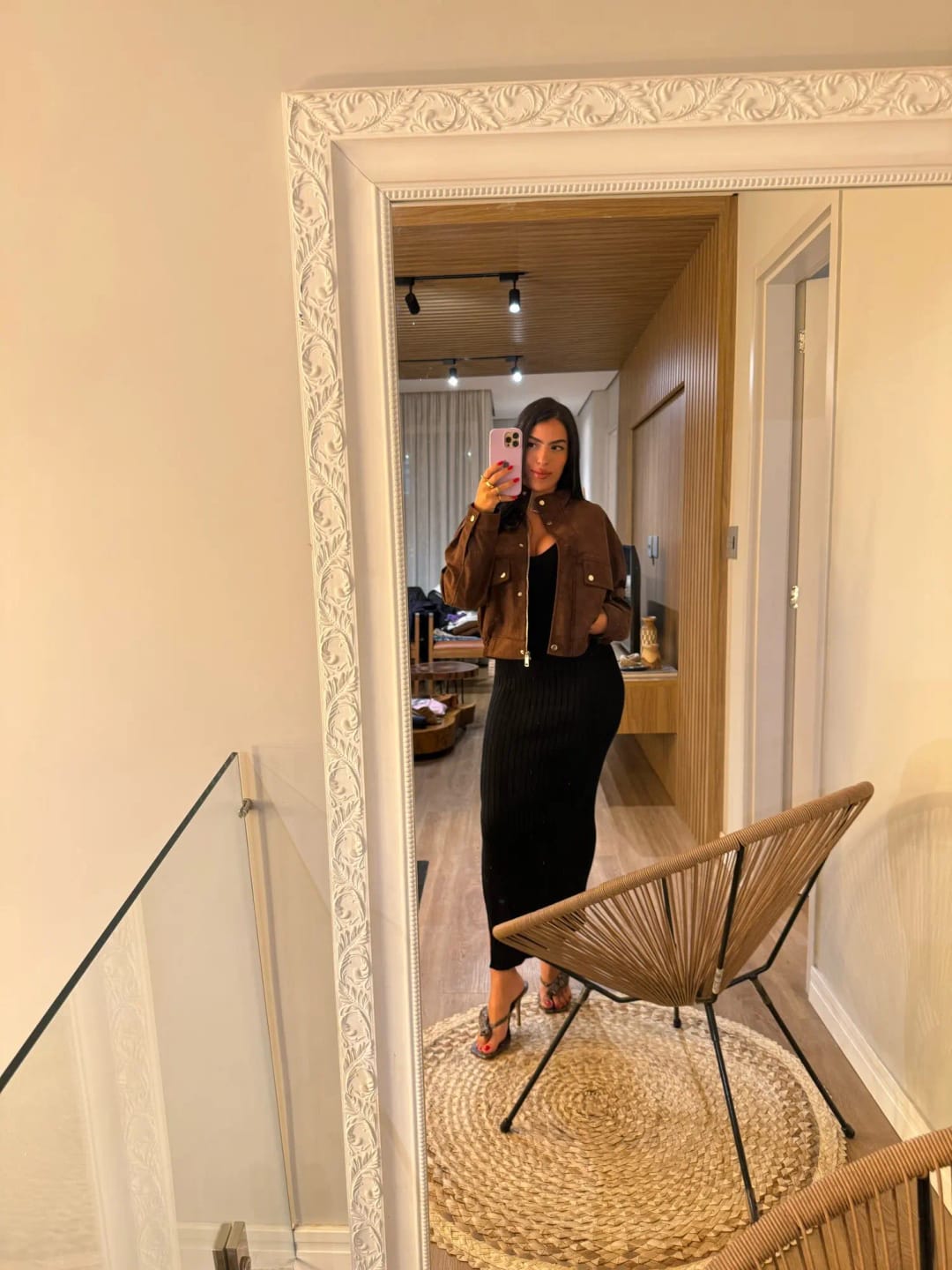 Customer photo review of Riley Faux Suede Jacket