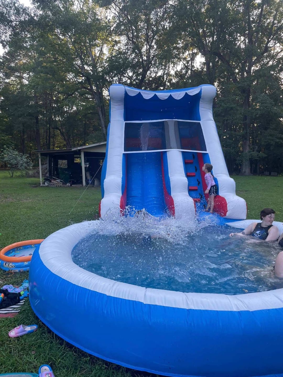 Customer photo review of 24ft Commercial PVC Wavy Inflatable Water Slide with Blower