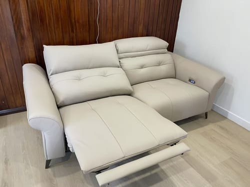 Customer photo review of Luxe 3 Seat Dual Electric Reclining Sofa with Adjustable Headrest - Leather