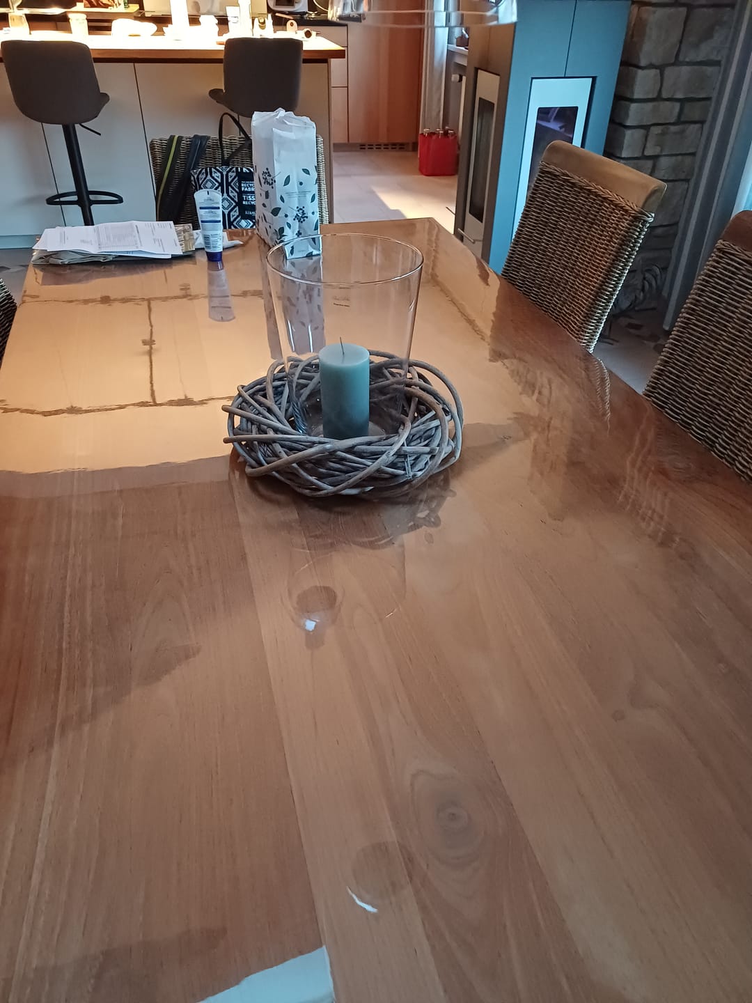 Customer photo review of Transparente Folie Schutzfolie glasklar mit abgeschrägter V-Kante, eckig
