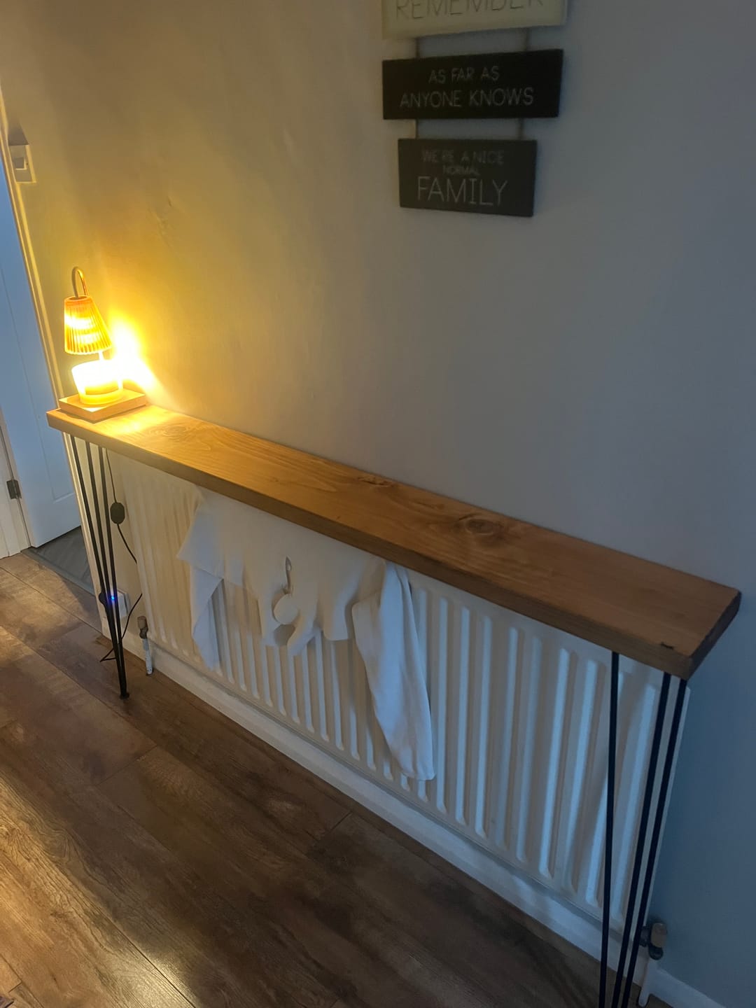 Customer photo review of Console Table 20cm Depth | Hairpin Leg