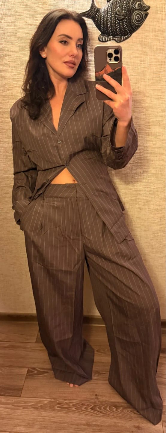 Customer photo review of Dorothy Pinstripe Pant Suit