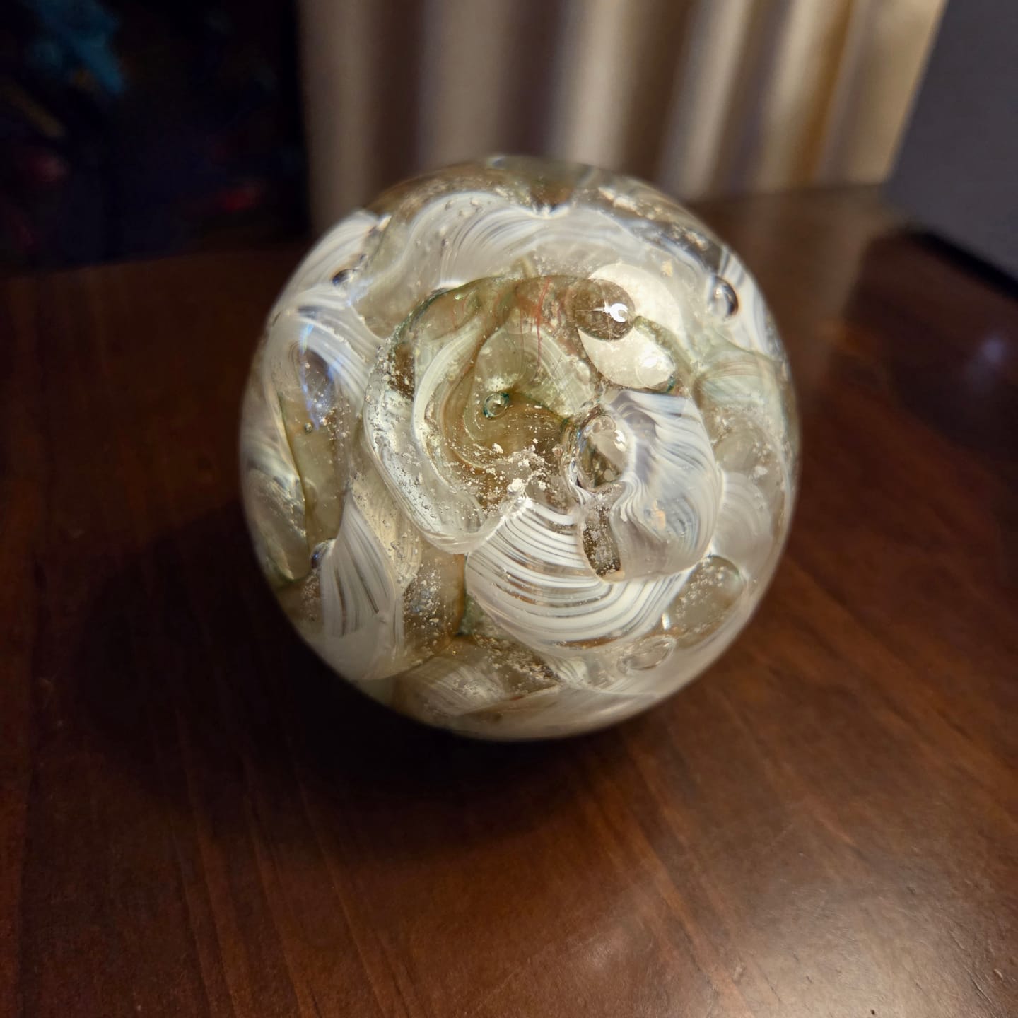 Customer photo review of Cotton Candy Orb with Infused Cremation Ashes