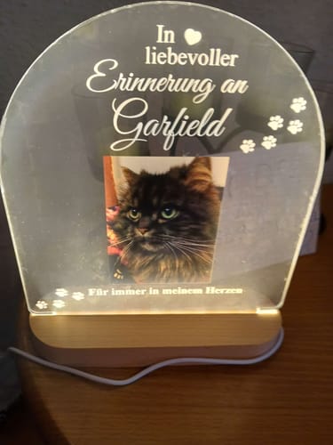Customer photo review of Zur liebevollen Erinnerung – LED-Lampe für Hund/Katze