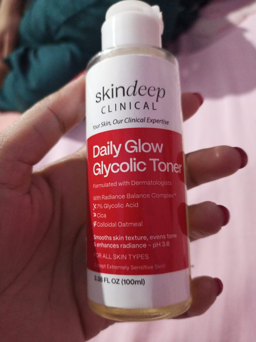 Customer photo review of Daily Glow Glycolic Toner
