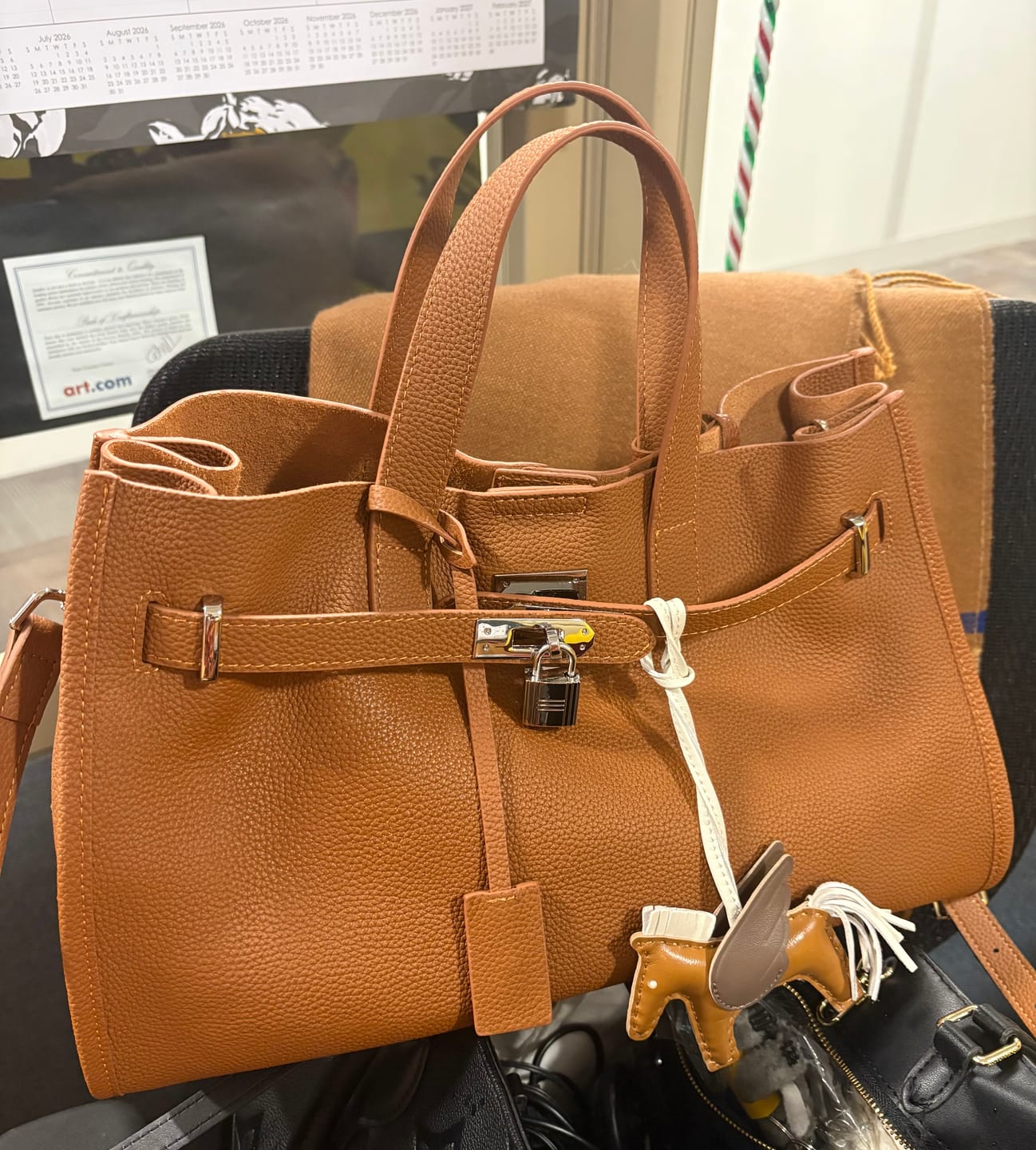 Customer photo review of Bogdana Urban Luxe — Genuine Leather Power Tote with Silver-Tone Hardware – Women’s Shoulder Bag