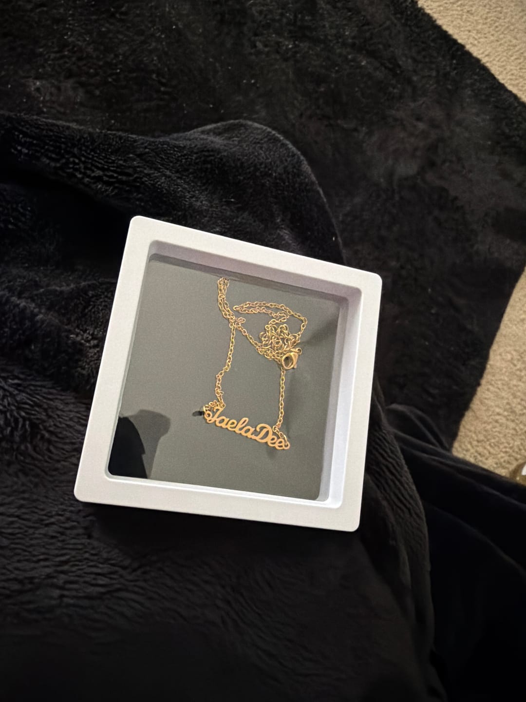 Customer photo review of Custom Name Anklet