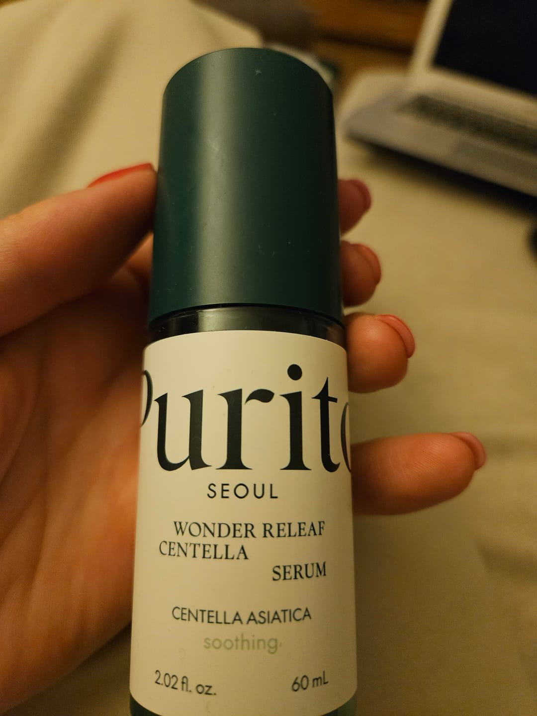 Customer photo review of Mitrinošs serums ādas atjaunošanai ar Gotu kolu Purito Seoul Wonder Releaf Centella Serum