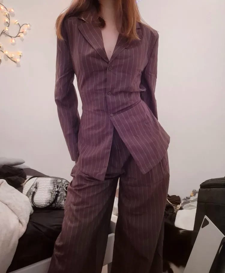 Customer photo review of Dorothy Pinstripe Pant Suit