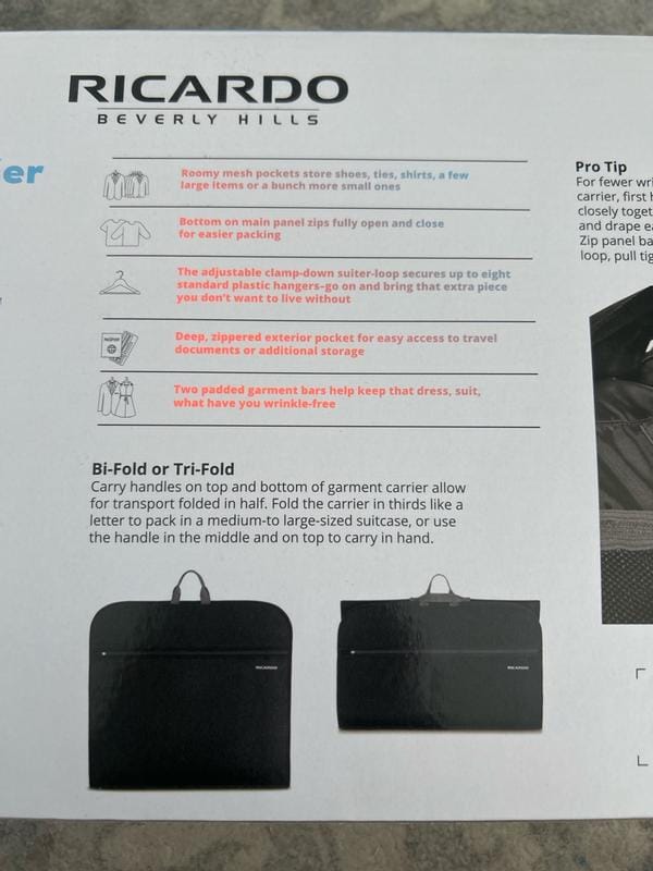 Customer photo review of Drop-in Garment Carrier