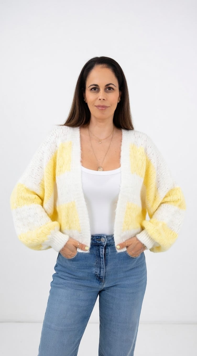 Customer photo review of Bold Stripes Oversized Cardigan