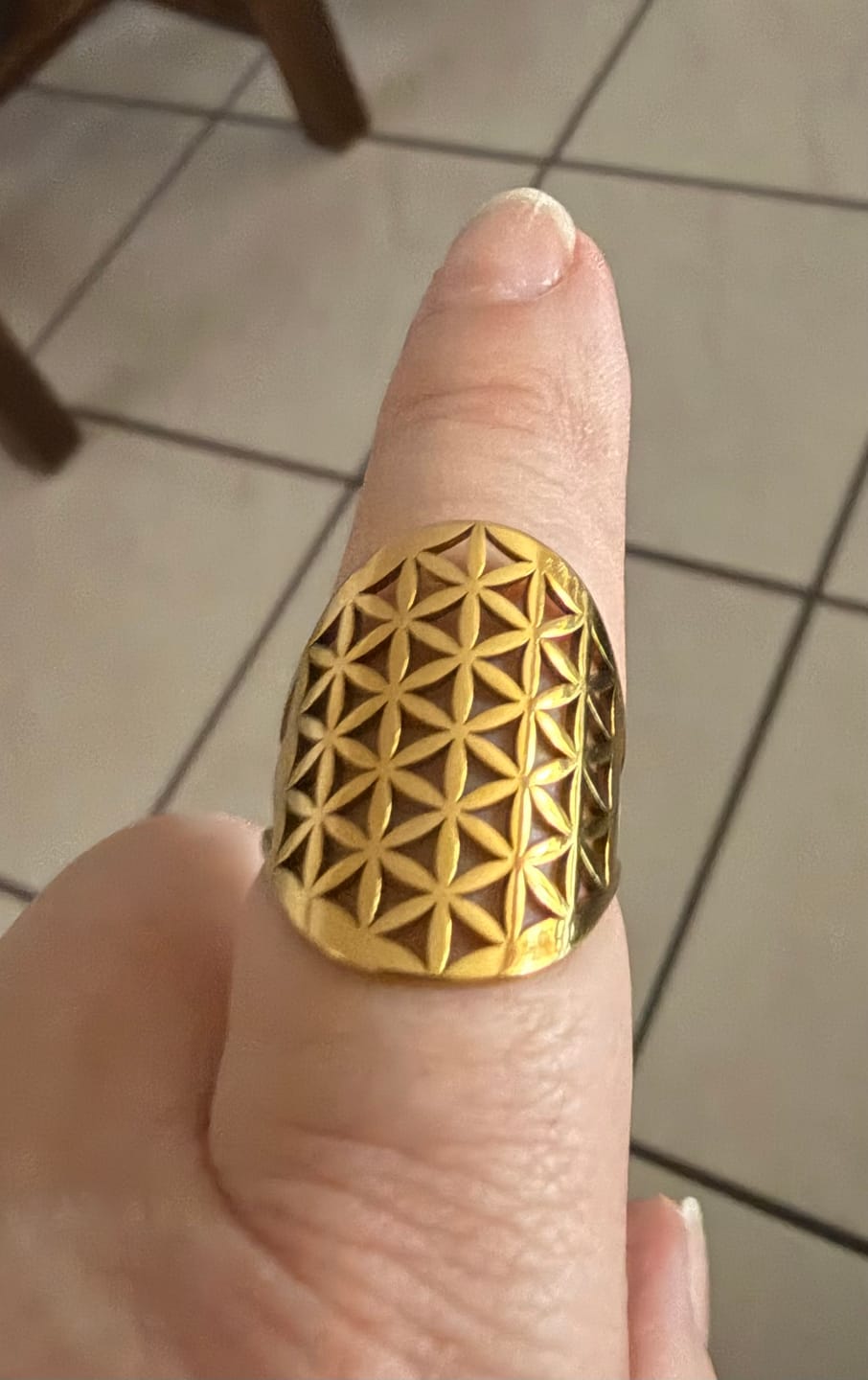 Customer photo review of Bague Ajustable "Fleur de Vie"