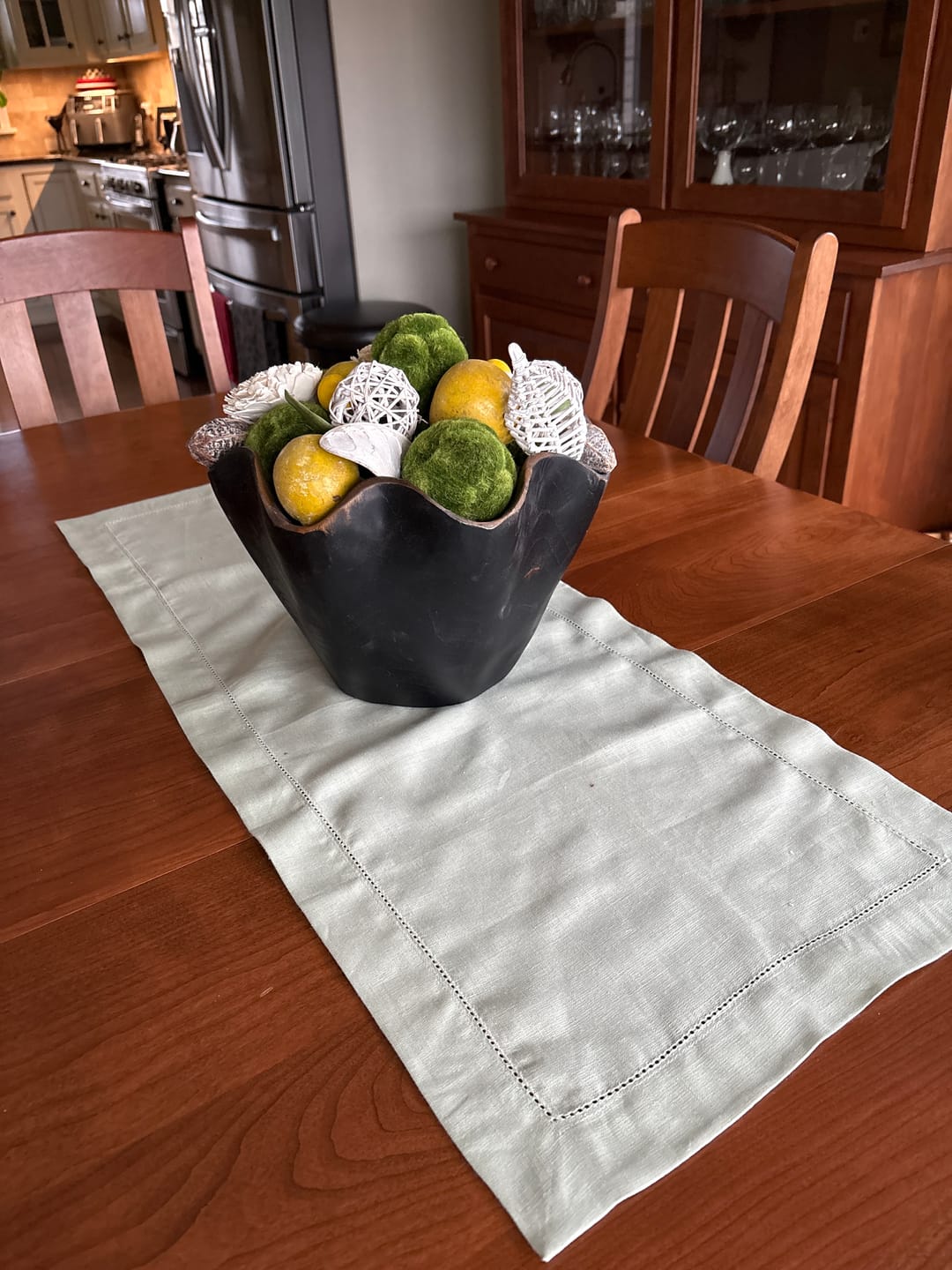 Customer photo review of Classic Hemstitch Table Runner