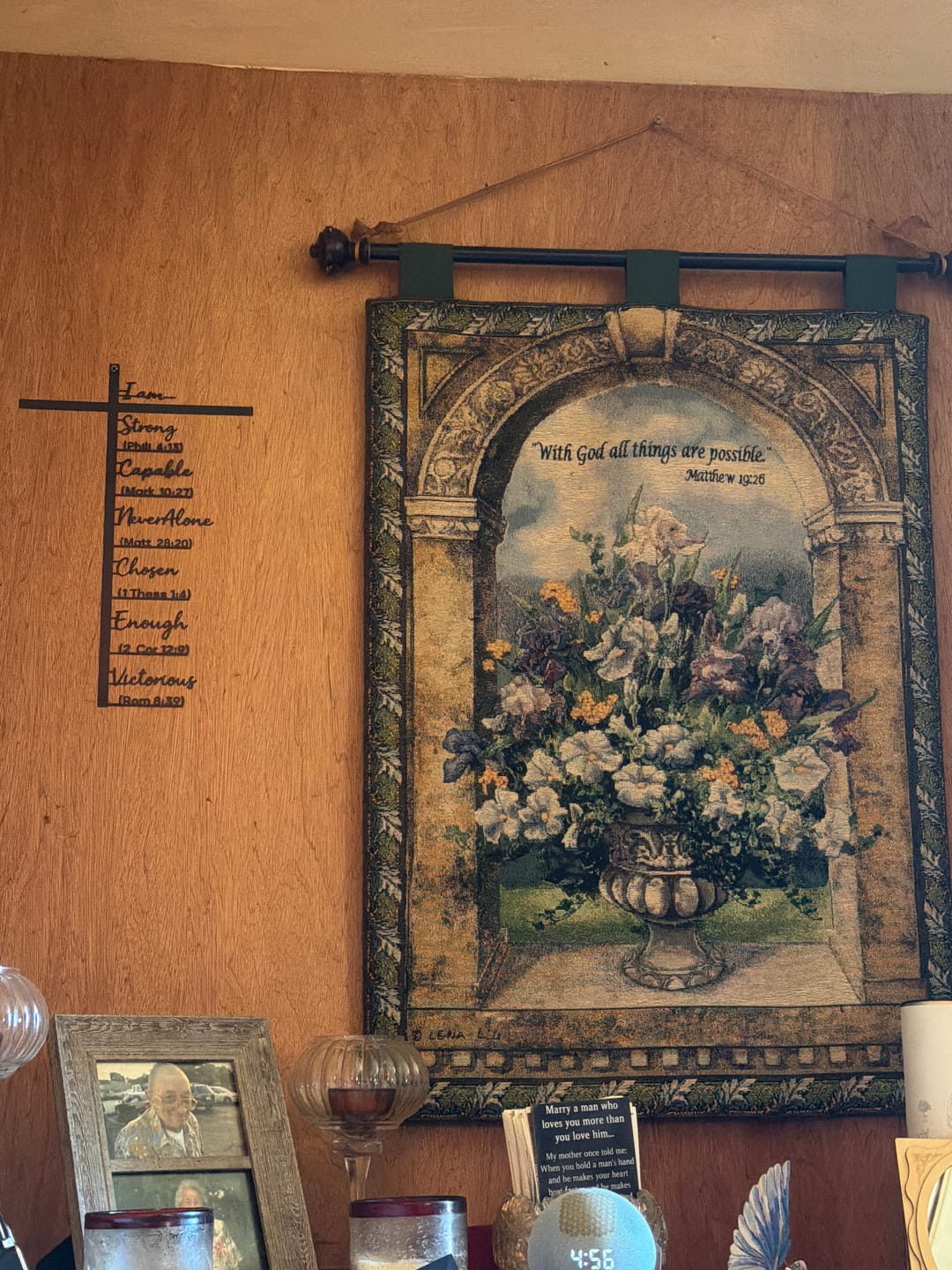 Customer photo review of Christianartworkshop Biblical Verse Cross Metal Wall Decor: Daily Faith Reminder