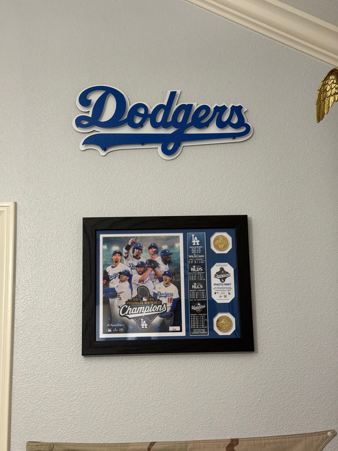 Customer photo review of Los Angeles Dodgers Script 3D Metal Wall Art